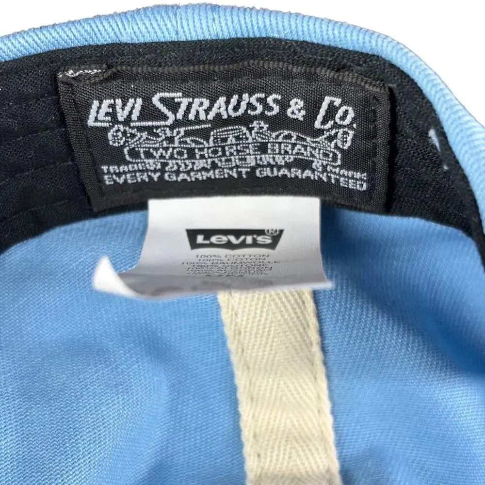 Levis Blue Adjustable Cotton Baseball Cap With Red Logo Patch - Picture 6 of 6